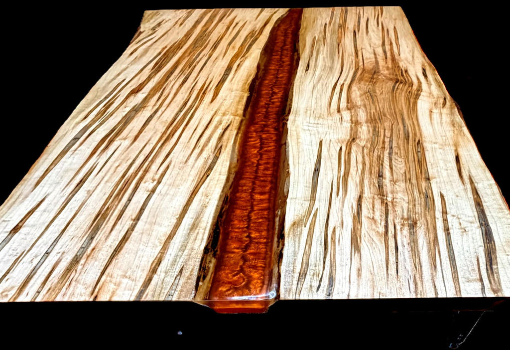 Ambrosia Maple River Table with Copper/Red Epoxy