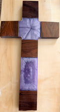 Lavender Epoxy & Merano Wood Cross