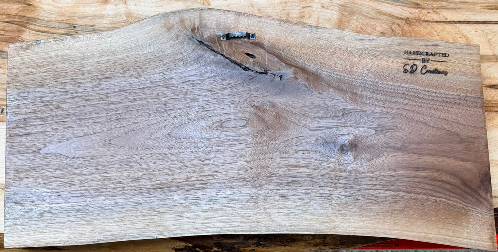 "FAMILY" Live Edge Walnut Sign with Amber Epoxy Accents