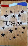USA Wood-Burned Sign – Handcrafted White Oak