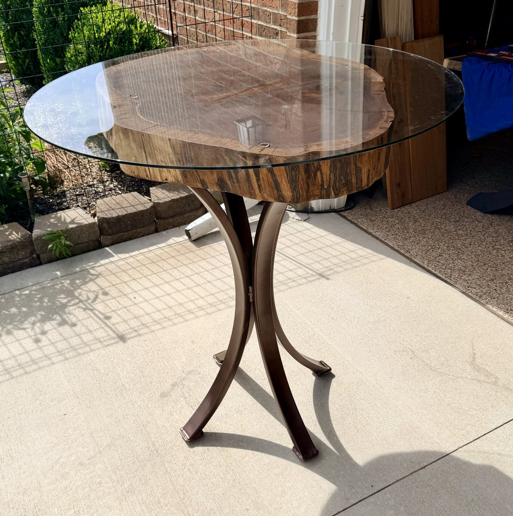 Walnut Cookie Table on Bronze Powder Coated Steel Legs
